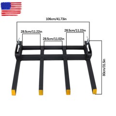 42″ Universal 2500lbs Clamp on Heavy Debris Fork For Tractor Skid Steer Buckets