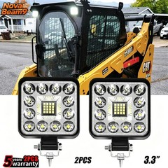 2PCS Square LED WORK LIGHTS Fit CAT Skid loader 259D3 236D3 262D 259D 272D2 XHP