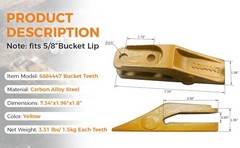 10 Pack 6684447 Skid Steer Bucket Unitooth Trenching Bucket Teeth w/ Bolts &Nuts
