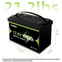 12V 100Ah Lithium LiFePO4 Battery For Solar RV Boat Home Use 15000+ Cycles
