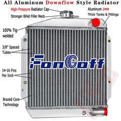 3 Row Aluminum Radiator For Yanmar 3TNE74 Diesel Tractors 119621-44500