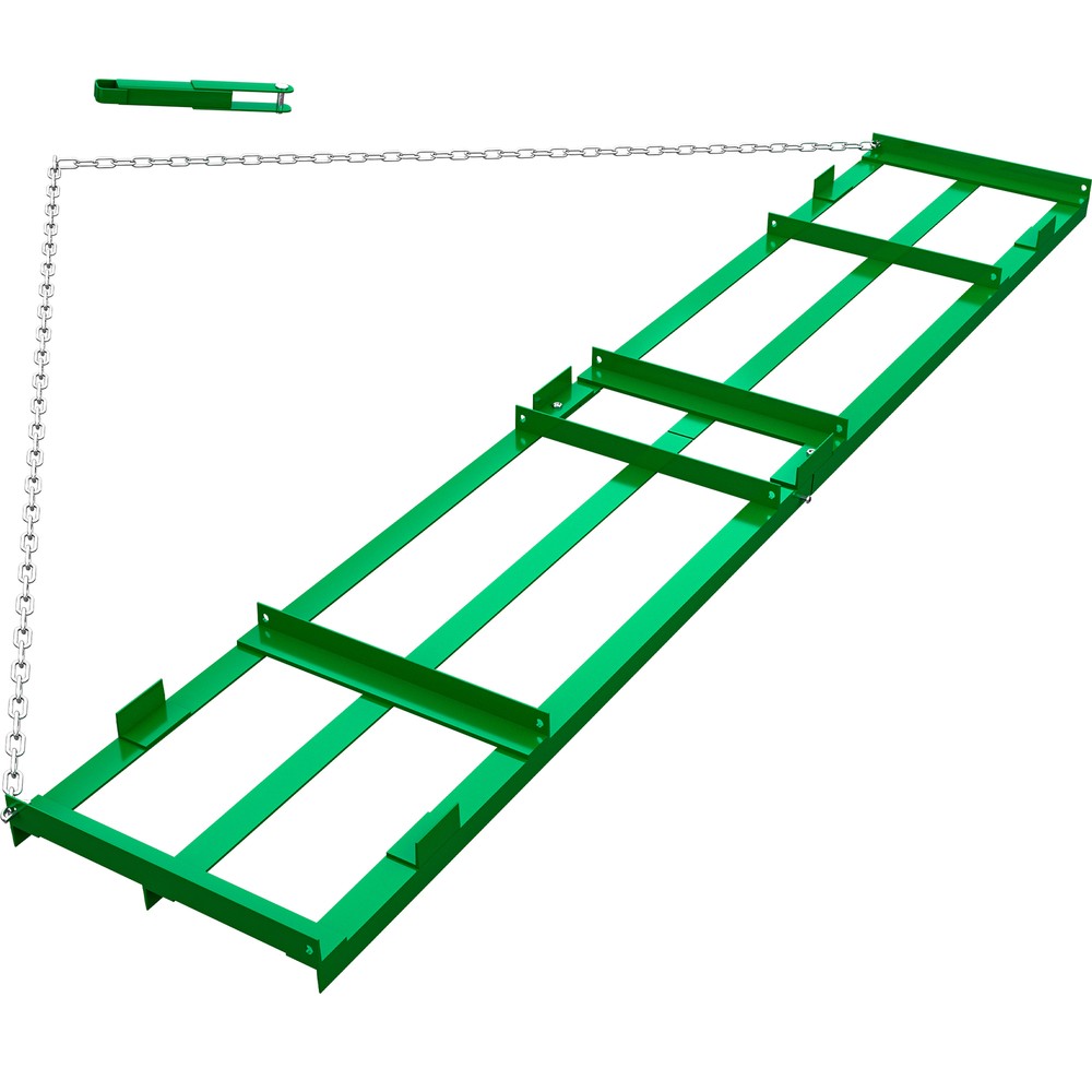 8 Ft Drag Harrow Grader Yard Lawn Leveling Tool for ATV/UTV Tractor W/Chain