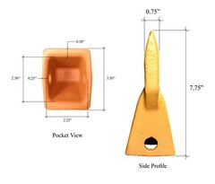 8 CAT J250 Style Bucket Flare Teeth – 3G-8250 / 208-5254