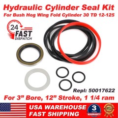 US For Bush Hog Wing Fold 3″x12″x1-1/4″ Ram 50017622 Hydraulic Cylinder Seal Kit