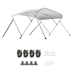 3 Bow Boat Bimini Tops, 600D Polyester Canopy with Aluminum Alloy Frame, Waterpr