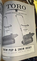 Toro MODEL 31410 31500 UP snow pup Snow HUSKY REFERENCE DRAWING Parts LIST