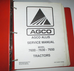 AGCO ALLIS 7600 7630 7650 Tractor Service Shop Repair Workshop Manual ORIGINAL!