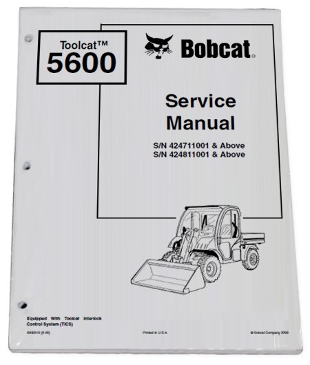 Bobcat 5600 Toolcat Utility Vehicle Service Manual Shop Repair Book 2 # 6902819