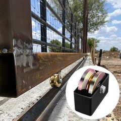 Soiiw 4″ V Groove Sliding Gate Rollers Wheel 2 4 inches x 1.75 inches, golden