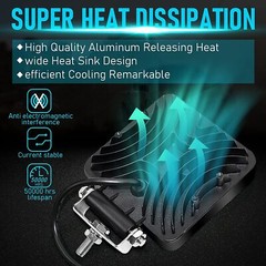 Square Led Work Lights 2PCS 4″ 12v 24v White Amber Flood Spot Beam Tractor 4×4