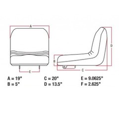High Back Seat for John Deere Riding Mowers GT242 GT262 LX172 LX173 LX176 LX178