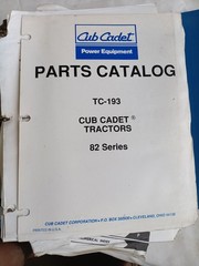 Cub Cadet Tractord 82 SERIES TC-193 Parts Catalog Manual