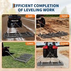 Garvee 8FT Drag Harrow for ATV Tractor UTV Heavy Duty Steel Adjustable Width
