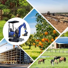 Free delivery unloading. 1-ton mini excavator, 13.5hp EPA engine, 3 accessories