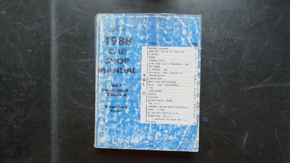 Ford Tempo Topaz Escort 1988 Shop Manual Vol 6 Powertrain Chassis Electrical