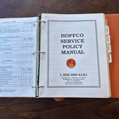 Vintage Hoffco dealer service binder manual. Many models included!