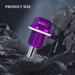 Magnetic Oil Drain Plug M14x1.5 for Sump and Transmission, Inclu Color: Purple
