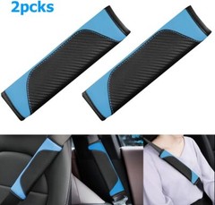 2PCS Car Seat Belt Cover, Carbon Fiber Safety Seatbelt Shoulder Strap Covers