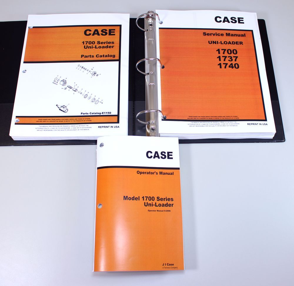Case 1700 1737 1740 Uni Loader Skid Steer Service Parts Operators Manual Catalog