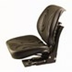 Low Back Seat, Black Vinyl w/Mechanical Suspension Fits Hesston-Fiat
