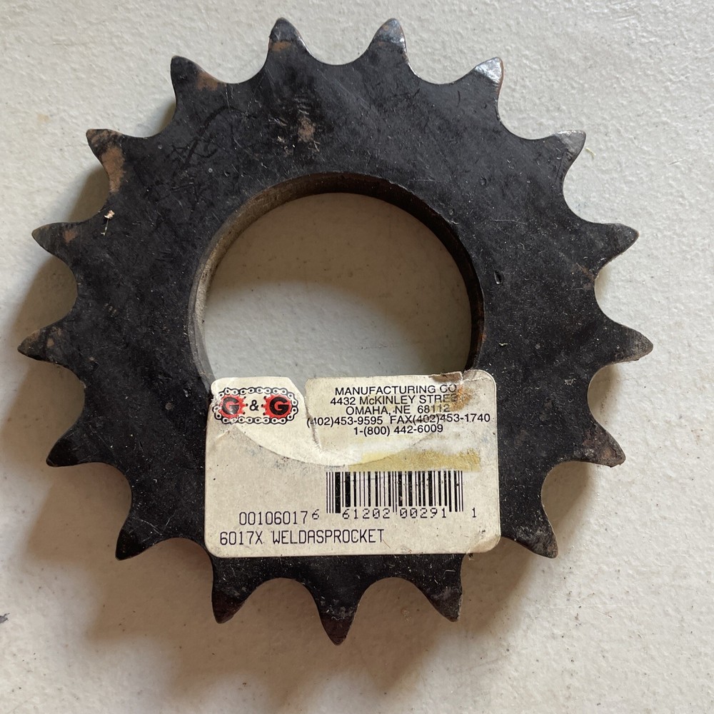 G & G 6017x, 001060176 Weld a sprocket 17 Tooth 60 chain