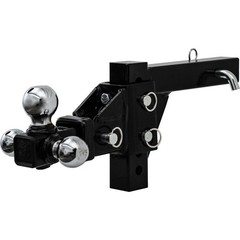 Buyers Products 1802225 Adjustable Tri-Ball Hitch Solid Shank – Chrome Bal