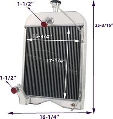 All Aluminum 3 Row Radiator For Ford 8N 9N 2N Tractors Part # 8N8005, 86551430