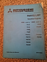 Mitsubishi Forklift Parts List Book Gasoline Engines 4G63 4G64