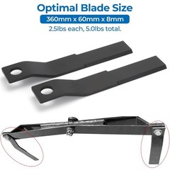 Skid Steer Brush Cutter Blades 2PCS, 8mm Thick Spring Steel, 60Si2Mn, 30mm Bore