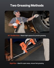 Cordless Grease Gun, 8000 PSI Max Pressure, Battery Operated Grease Gun with LED