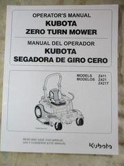 Kubota Z411 Z421 English Spanish Operators Manual K3071-71231