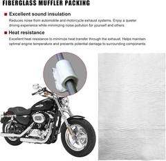 Muffler Mat, Motorcycle Fiberglass Exhaust Muffler Color: 13.8×9.8×0.3 inches