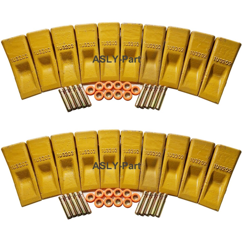 1U3202 Bucket Teeth with Pins 8E6208 Retainers 8E6209 for J200 Series – 20 Set