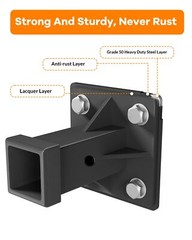 3/8″ Skid Steer Mount Plate Tractor Plate w/2″ Trailer Hitch Receiver Attachment