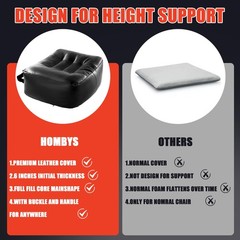 HOMBYS Extra Thick Chair Cushions for 18 inches x 16 x 6 inches, Black