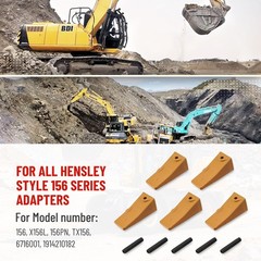 CarBole 5 Pack X156L Short Bucket Teeth & Long Pins Kit for Hensley 156
