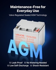 2 Pack 12V 35Ah Deep Cycle Battery, Sealed AGM Technology, Rechargeable Lead Aci
