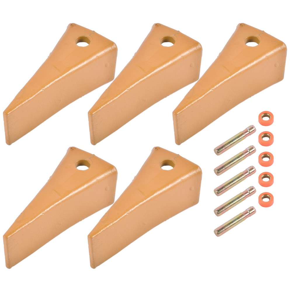 5 Packs Bucket Teeth with Pins & Retainers Yellow Replace for CAT J200 Series