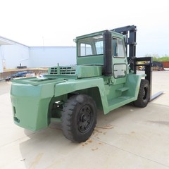 Clark C500 Y300D 30,000 LB Diesel Forklift 204″ H 2-Stage 96″ Forks Solid Tires