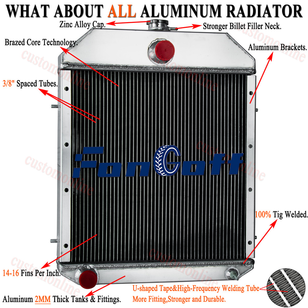 3 Row Radiator For Case 1845 1845B 1845S 480D 480LL 580D 580SD 586D 584D 585D US