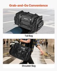 Motorcycle Tail Bag, 40-60 L Expandable Motorcycle Rear Seat Bag with Waterproof