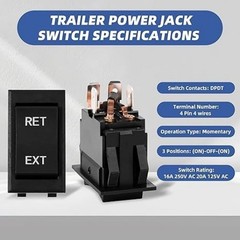 Tongue Jack Switch for RV Trailer 87570, 226023, Replacement for Power Jacks, He