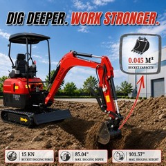 TYPHON TERROR XX 4000lb Mini Excavator Kubota D902 Engine Double Auxiliary Valve