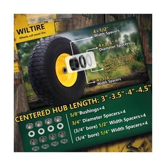 15×6.00-6 Tire and Wheel Assembly (2 Pack),Replacement Riding Lawn Mower Fron…