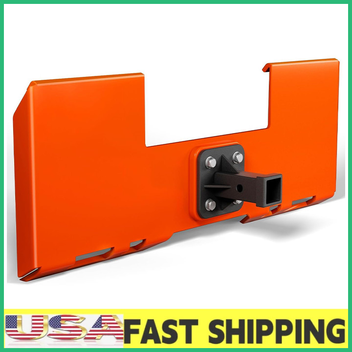 3/8″ Skid Steer Mount Plate Tractor Plate w/2″ Trailer Hitch Receiver Attachment