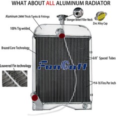 For Ford Tractors 2N 8N 9N # 8N8005 86551430 Full Aluminum 3 Rows Radiator