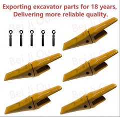 5PCS CAT Style J200 1U3202 Backhoe Shanks Complete With Teeth & Pins Set