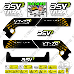 Fits ASV VT-70 Decal Kit High Output Track Loader – 7 YEAR OUTDOOR 3M VINYL!