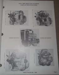 MACK TRUCK V6 1977 1978 1979 1980 1981 1982 ENGINE TUNE-UP SPECIFICATION MANUAL