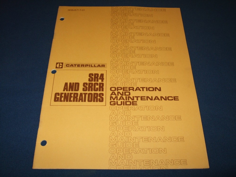 CAT CATERPILLAR SR4 SRCR GENERATOR OPERATION & MAINTENANCE MANUAL